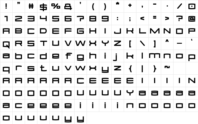 Team Picko Regular Character Map