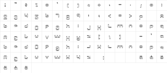 Tech Font Outline Regular Character Map Tech Font Outline Regular Character Map