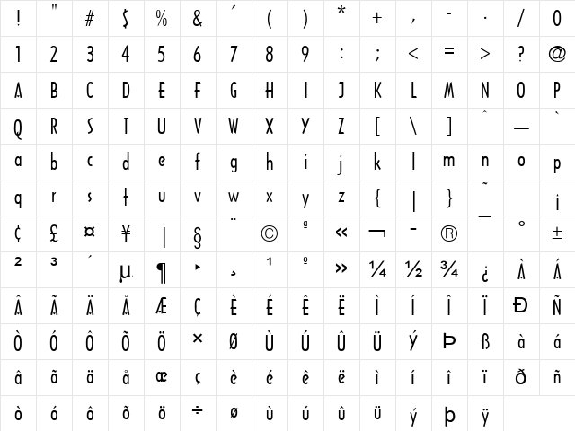 Tech Normal Character Map