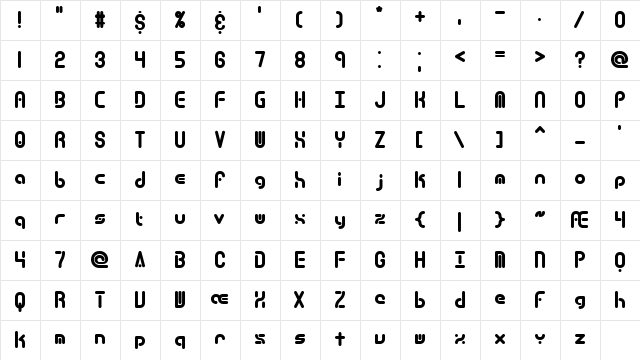 techno overload (BRK) Regular Character Map