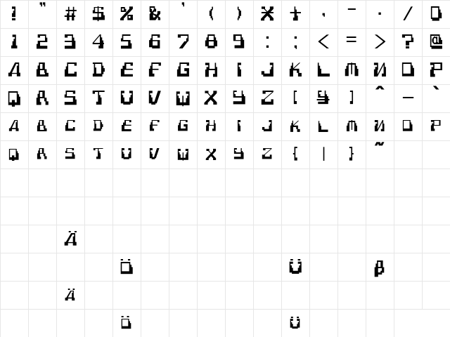 Technodelic Regular Character Map