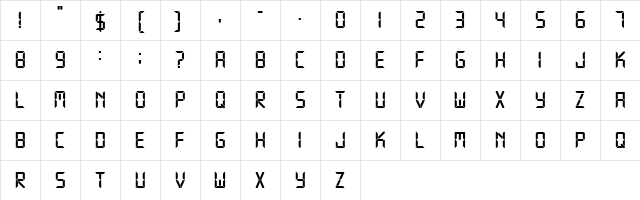 Technology Bold Character Map Technology Bold Character Map