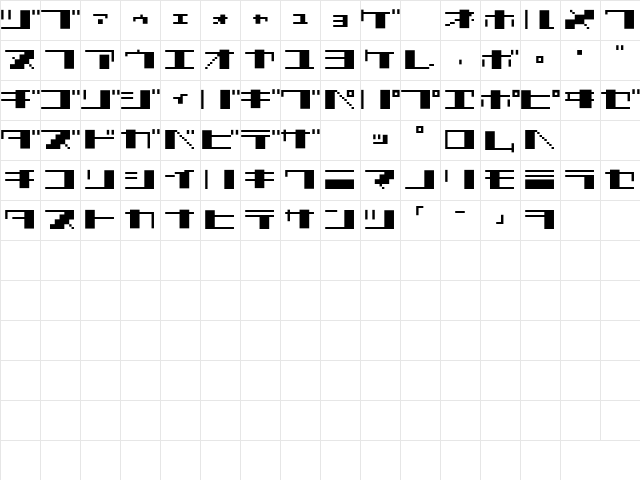 TECNO STRESS KATAKANA Regular Character Map