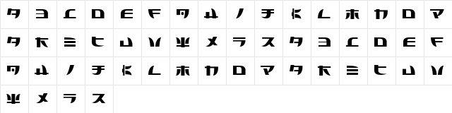 Tecnojap Regular Character Map Tecnojap Regular Character Map