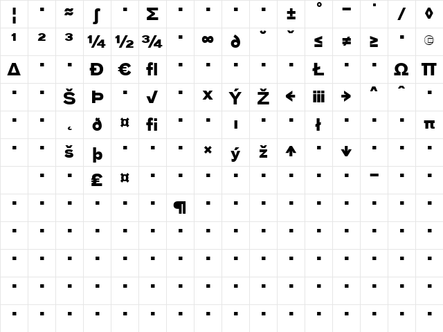 BauLF-BoldExpert Regular Character Map BauLF-BoldExpert Regular Character Map