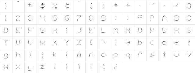 Telegraphic Light Regular Character Map
