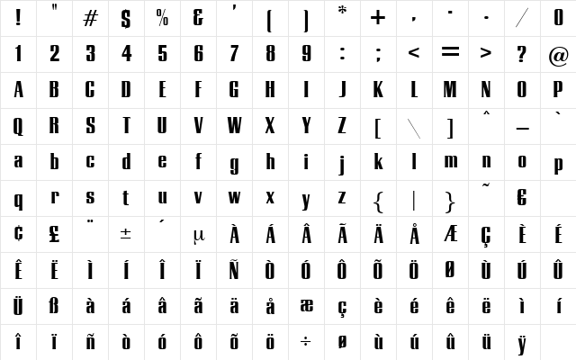 Telescope Regular Character Map