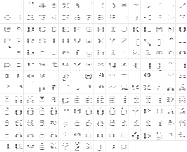 Telidon Ex Regular Character Map Telidon Ex Regular Character Map