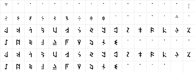 Temphis Brick Regular Character Map
