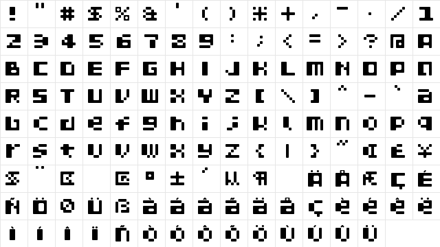 Template 6 Character Map