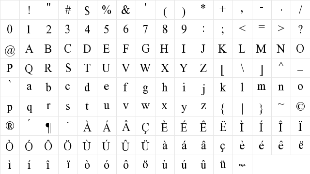 Temps Nouveau - DGL R(20 Character Map