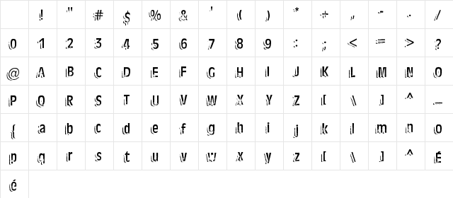 Ten Ton Ballyhoo Regular Character Map Ten Ton Ballyhoo Regular Character Map