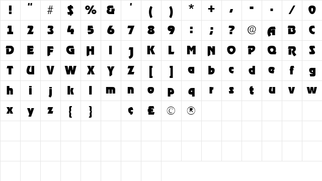 TenaceSSK Regular Character Map TenaceSSK Regular Character Map