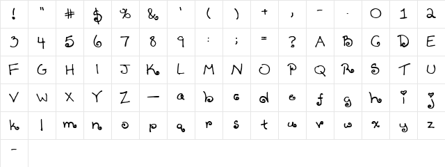 Tenbitesch Regular Character Map