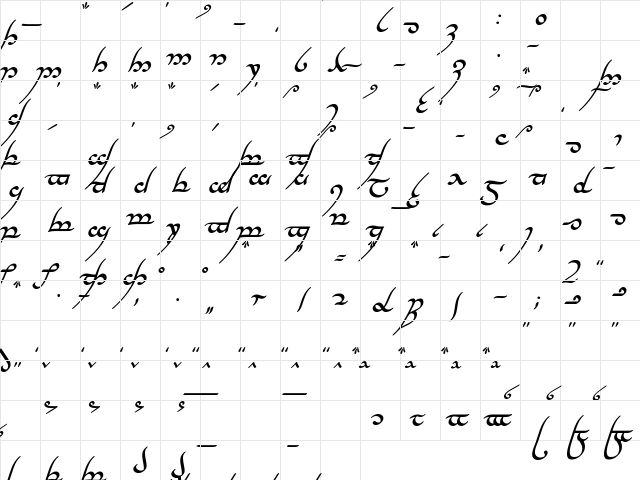 Tengwar Annatar Bold Italic Character Map