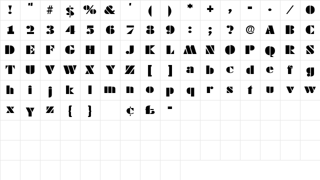 TessaSSK Regular Character Map