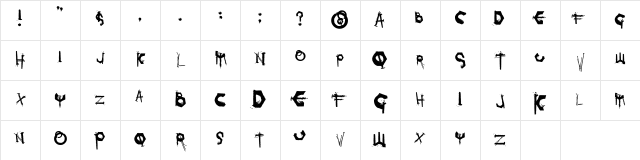 Tetanus Regular Character Map