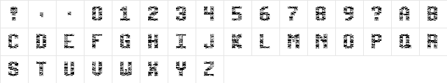 Tetricide (BRK) Regular Character Map