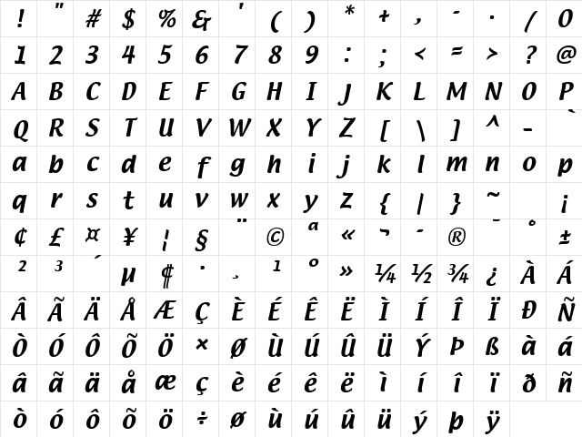 Textile Regular Character Map Textile Regular Character Map