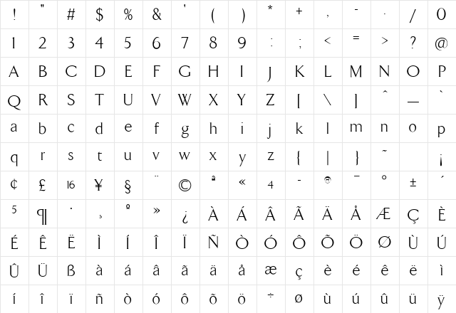 TFArrow Light Character Map