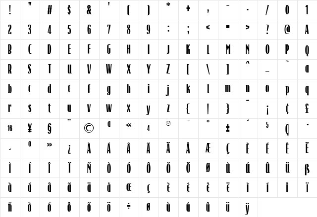 TFRaincheck Regular Character Map