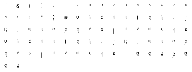 Thaiga Thin Character Map