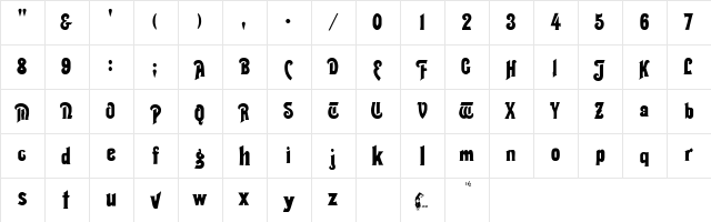 Thalia Normal Character Map