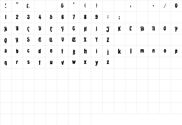 Thalia Regular Character Map Thalia Regular Character Map