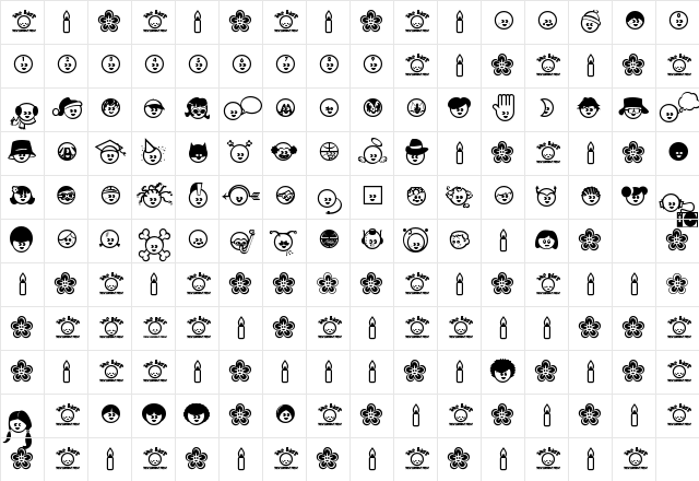 The Kids Regular Character Map