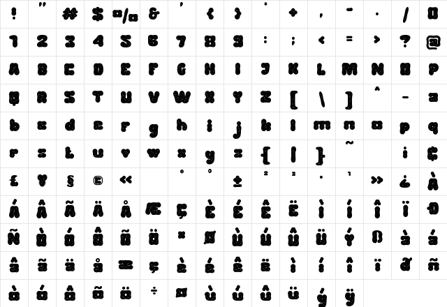 The Hepcat Textured Regular Character Map