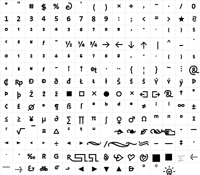 TheSansExpert Bold Character Map