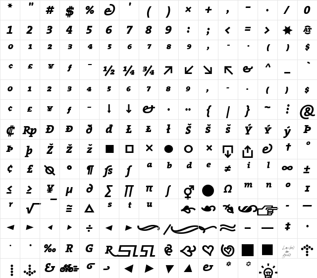 TheSerifExpert-ExtraBold Extra Bold Character Map