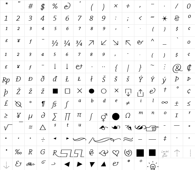 TheSerifExpert-Light Light Character Map TheSerifExpert-Light Light Character Map