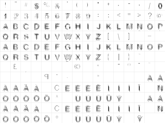 ThinMan-Drunk Roman Character Map
