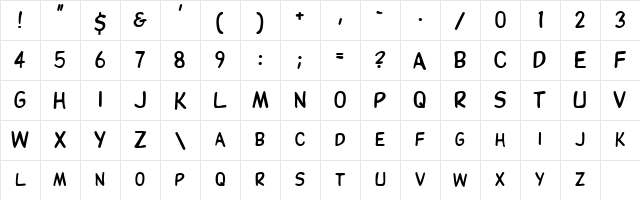 ThinxSCapsSSK Regular Character Map