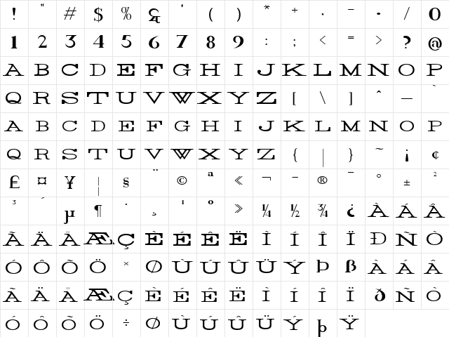 Rider Wide Expanded Light Character Map Rider Wide Expanded Light Character Map