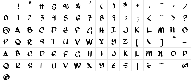 Three Arrows Regular Character Map