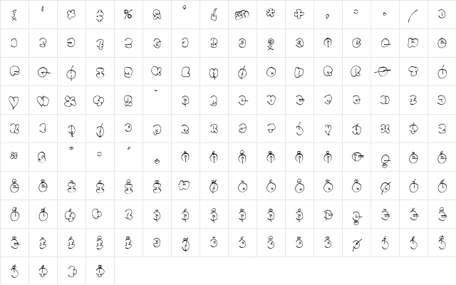 Throwupz Regular Character Map