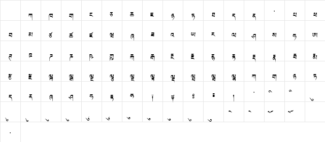 TibetanMachineWeb Regular Character Map TibetanMachineWeb Regular Character Map