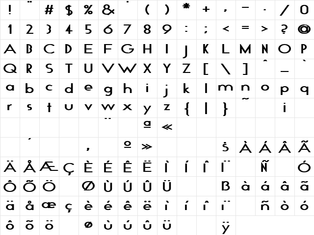 Time 4 Bold Character Map Time 4 Bold Character Map