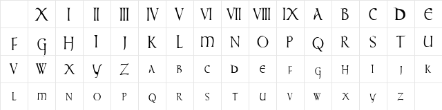 times new vespasian Regular Character Map times new vespasian Regular Character Map