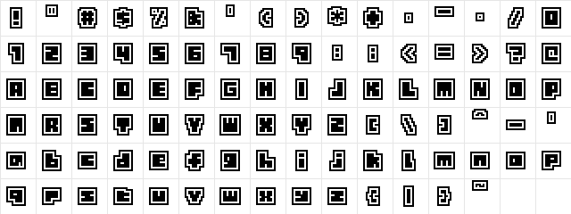 Tiny Box CollageBitA12 Regular Character Map Tiny Box CollageBitA12 Regular Character Map