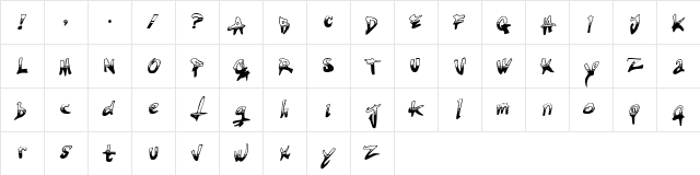 TIRED TERRORIST Regular Character Map