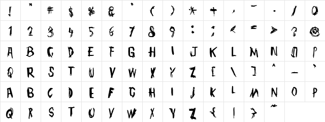 TMBG John Henry Regular Character Map