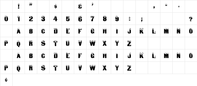 Tone Regular Character Map Tone Regular Character Map