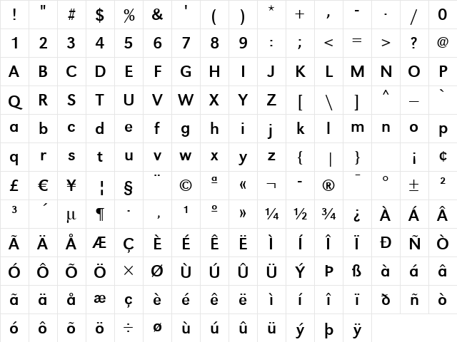 TomBecker Regular Character Map
