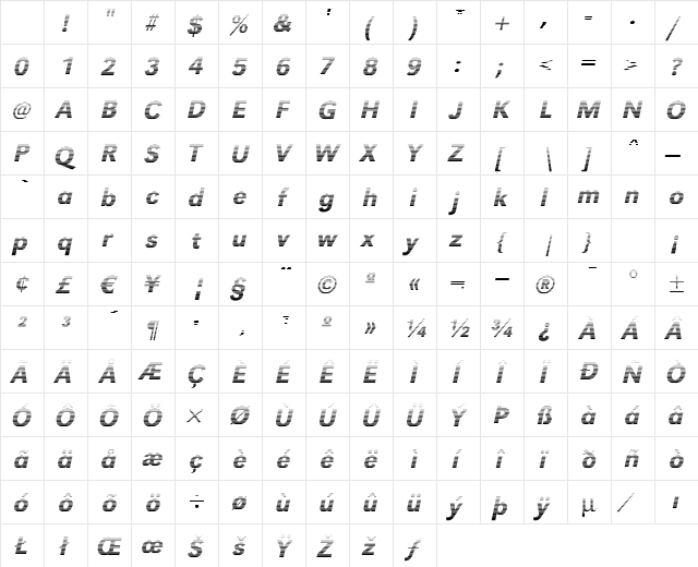 TomBeckerGradient-Medium Italic Character Map TomBeckerGradient-Medium Italic Character Map