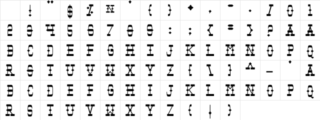 Tombstone Regular Character Map Tombstone Regular Character Map