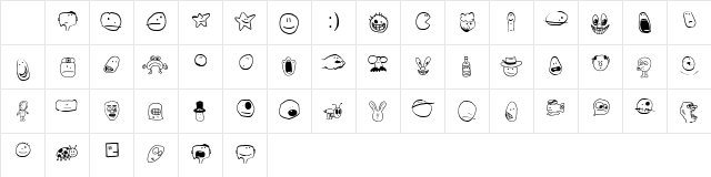 Tombats Smilies Regular Character Map Tombats Smilies Regular Character Map