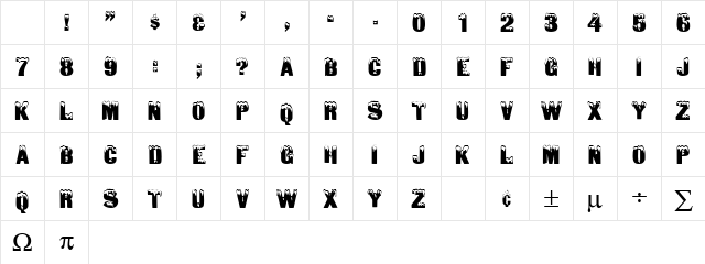 Tone Regular Character Map